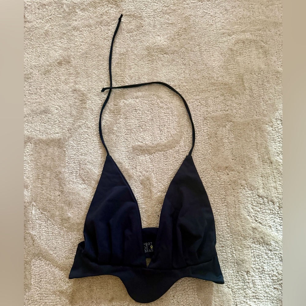 Port de Bras Black Halter Bra / Top — Small